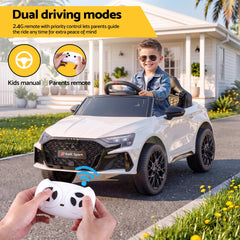 Ride On Car Licensed Audi RS3 Car for Kids 12V Remote Control White