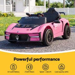 Ride On Car Maserati Licensed MCXtrema Car for Kids 12V Remote Control Pink