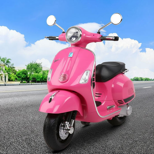 Kids Electric Ride On Car Motorcycle Motorbike Vespa Licensed GTS Pink