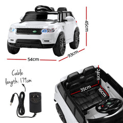 Rigo Kids Electric Ride On Car SUV Range Rover-inspired Cars Remote 12V White