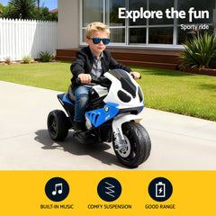 Kids Electric Ride On Car Police Motorcycle Motorbike BMW Licensed S1000RR Blue