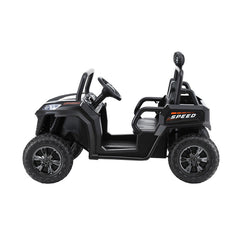 Rigo Kids Ride On Car Electric Toys Cars Headlight Music Remote Control Black