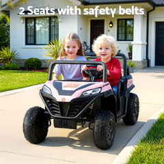 Rigo Kids Ride On Car Electric Toys Cars Headlight Music Remote Control Pink