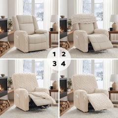 Artiss Recliner Chair Covers with Storage Side Pockets Beige