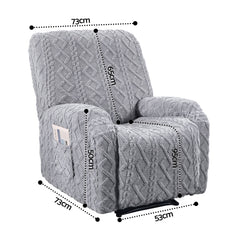Artiss Recliner Chair Covers with Storage Side Pockets Grey