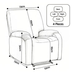 Artiss Stretch Kids Recliner Cover 4-Pieces Recliner Chair Slipcovers Printed Polyester