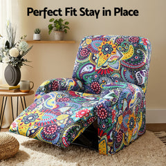 Artiss Stretch Kids Recliner Cover 4-Pieces Recliner Chair Slipcovers Printed Polyester