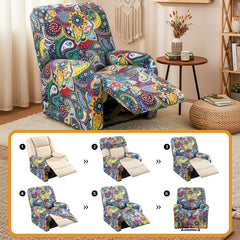 Artiss Stretch Kids Recliner Cover 4-Pieces Recliner Chair Slipcovers Printed Polyester