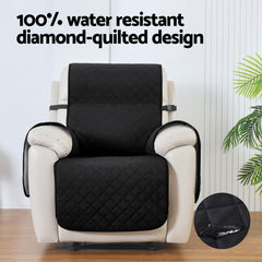 Artiss Recliner Chair Cover Water Repellent Non Slip Black