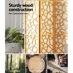 Artiss 8 Panel Room Divider Screen 325x170cm Clover Natural