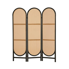 Artiss 3 Panel Room Divider Screen 151x180cm Rattan Brown