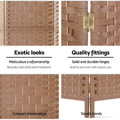 Artiss 8 Panel Room Divider Screen 326x170cm Woven Natural