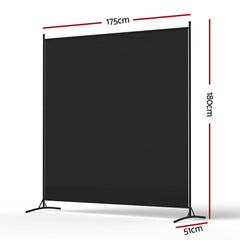 Artiss Room Divider Set of 2 Privacy Screen Fabric Room Separator Partition 175x180cm Black