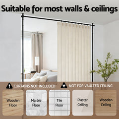 Artiss Room Divider Curtain Rod Extendable Black