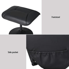 Artiss 2X Recliner Chair Ottoman Heated Massage Black