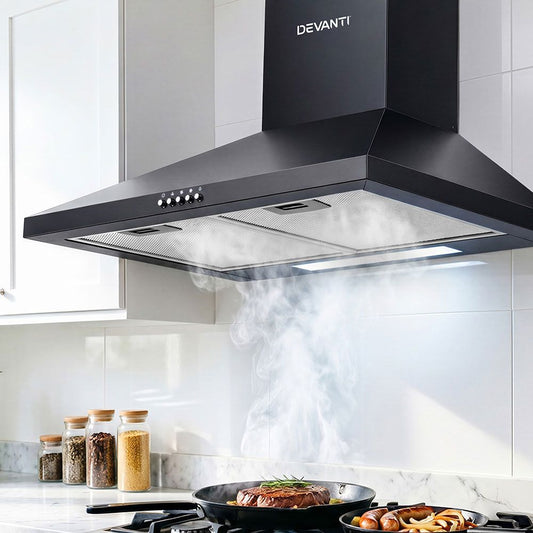 Devanti 600mm Range Hood 60cm Rangehood Black