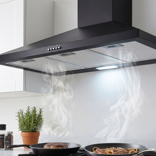 Devanti 900mm Range Hood 90cm Rangehood Black