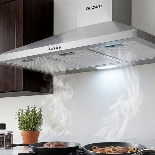 Devanti 900mm Range Hood 90cm Rangehood Stainless Steel