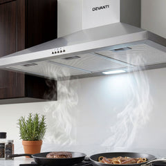 Devanti 900mm Range Hood 90cm Rangehood Stainless Steel
