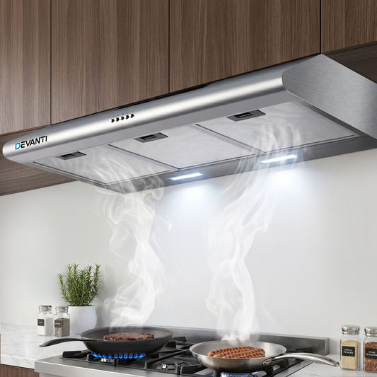 Devanti 900mm Range Hood 90cm Rangehood Stainless Steel