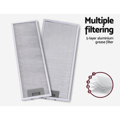 Devanti 600mm Range Hood 60cm Slide out Rangehood Stainless Steel