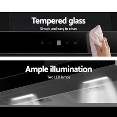 Devanti 600mm Range Hood 60cm Rangehood Glass Stainless Steel