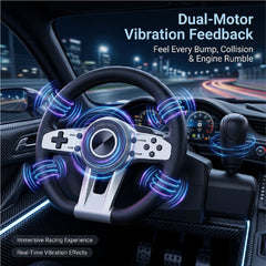 Gaming Racing Steering Wheel 270 Degree Dual Motor Vibration Pedals Gear Shifter for PS5 PS4 PS3 Xbox Series X One 360 Switch PC