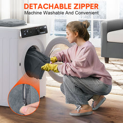 Reading Pillow High Density Memory Foam Back Support Pillow with Arms for Adults Teens for Reading Watching TV Resting Sitting Up in Bed Couch Floor Grey