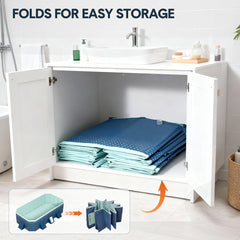 2.6m Foldable Pool PVC Non Inflatable Large Rectangle Pool Holding up to 6 People Hard Thickened Paddling Pool Easy Collapsible and Drainage 260×165×55cm