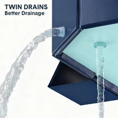 2.6m Foldable Pool PVC Non Inflatable Large Rectangle Pool Holding up to 6 People Hard Thickened Paddling Pool Easy Collapsible and Drainage 260×165×55cm