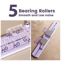 Multifunctional Pilates Reformer Board Foldable Leg Exercise Machine with Height Adjustable T-Handle Low Noise Home Fitness Equipment Strength Building