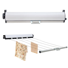 5 Line Retractable Clothesline 10m Heavy Duty Wall-Mounted Iron Clothes Dryer Outdoor Indoor Drying Rack Rope Hanger for Wet Dry Clothing Bathroom