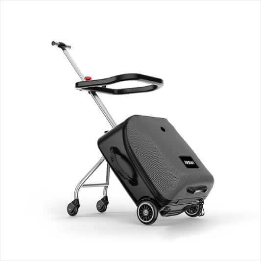 2-in-1 Kids Ride On Luggage Carry On Rolling Luggage Detachable Stroller With Guardrail Kids Passenger Suitcase For Airport and Family Travel Max Load 65kg