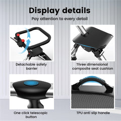 2-in-1 Kids Ride On Luggage Carry On Rolling Luggage Detachable Stroller With Guardrail Kids Passenger Suitcase For Airport and Family Travel Max Load 65kg