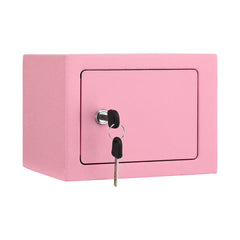 UL-Tech 6.5L Small Safe Box with Key Lock for Cash Mini Home Security Safe Pink