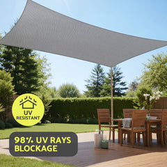 Instahut Sun Shade Sail Cloth 98% UV Block Outdoor Canopy Rectangle 2X5M Grey