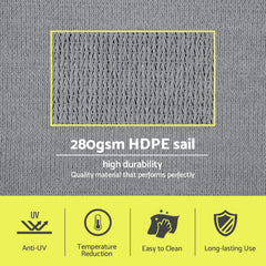 Instahut Sun Shade Sail Shadecloth Canopy Rectangle 280gsm 4x7m