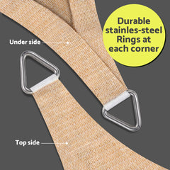 Instahut Sun Shade Sail Cloth 98% UV Block Outdoor Canopy Rectangle 5X9M Beige
