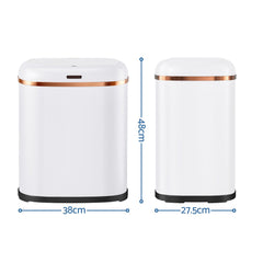 Devanti 38L Motion Sensor Bin Rubbish Automatic White