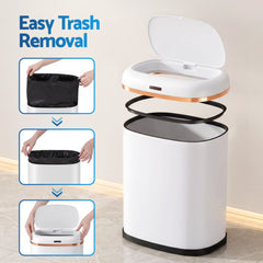 Devanti 38L Motion Sensor Bin Rubbish Automatic White
