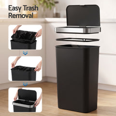 Devanti 50L Motion Sensor Trash Bin Automatic Kitchen Waste Dustbin Black