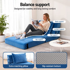 Artiss 2 Pack Folding Sofa Bed Armless Lounger Foam Floor Sofas Futons Couches
