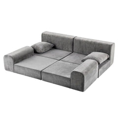 Artiss 5-in-1 Convertible Sofa Bed Floor Mattress Modular Boneless Curved Couch