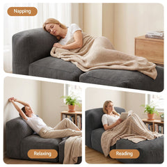 Artiss Foldable Bean Bag Sofa Bed Cloud Couch Boneless Floor Lounger Chair Grey