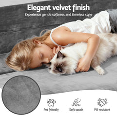 Artiss Convertible Folding Sofa Bed Pull Out Mattress Foldable Lounge Couch Grey