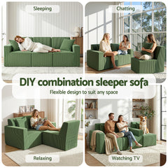 Artiss Modular 3-Seater Sofa Bed Convertible Sectional Floor Couch with Deep Seat