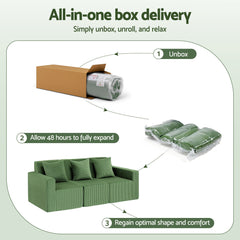Artiss Modular 3-Seater Sofa Bed Convertible Sectional Floor Couch with Deep Seat