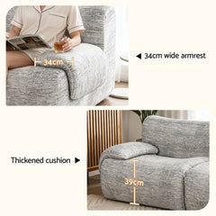 Artiss 2 Seater Sofa Modular Sectional Sofas Couch Bed No Assembly Living Room Grey