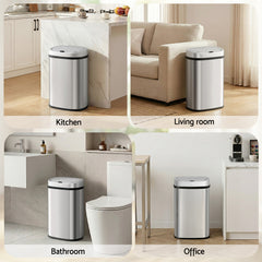 Devanti 50L Sensor Bin Motion Rubbish Automatic Silver