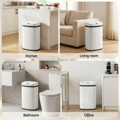 Devanti 50L Sensor Bin Motion Rubbish Automatic White